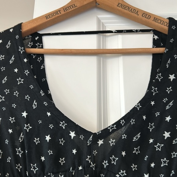 Chaser Celestial Stars & Lightning Bolts V-Neck V-Back Empire Waist Maxi Dress - Picture 4 of 11